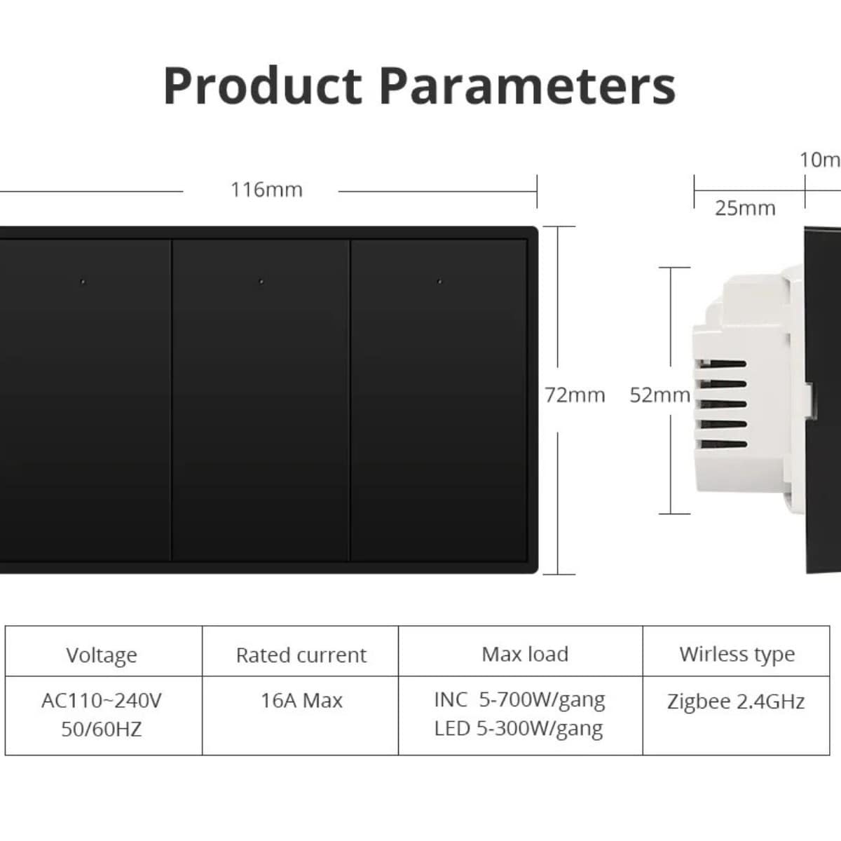 BO SMART Tuya Zigbee Neutral Smart Wall Light Switch 3 Gang White - Image 4