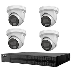 4 Hilook 6MP camera Kit 4 x IP Turret Cameras + 4CH NVR