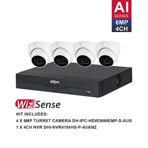 DAHUA 6MP 4CH KIT WITH 4 x IP AMERAS (NO HDD INCLUDED: OPTIONAL)