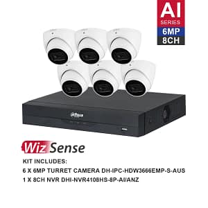 DAHUA 6MP 8CH KIT WITH 6 x IP AMERAS (NO HDD INCLUDED: OPTIONAL)