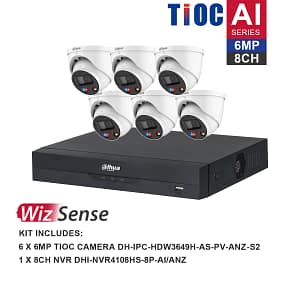 DAHUA TOIC 6MP 6CH KIT WITH 6 xTOIC Camera (NO HDD INCLUDED: OPTIONAL)