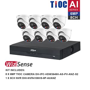 DAHUA TOIC 6MP 8CH KIT WITH 8 xTOIC Camera (NO HDD INCLUDED: OPTIONAL)