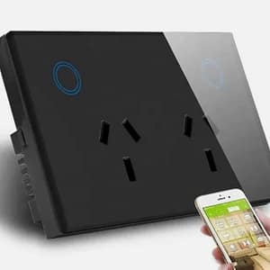 akubela zigbee wall power socket 2 heads Black