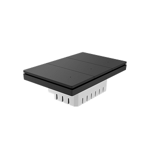 akubela zigbee smart light switch 3 gang Glass surface Black