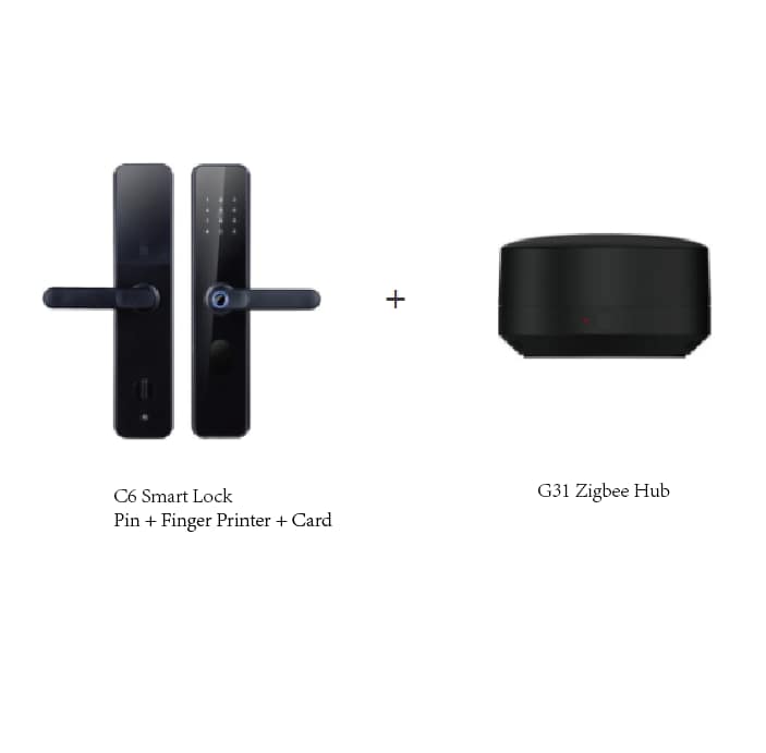 EOFY Special Akubela C6 Smart Lock with Zigbee Hub kit